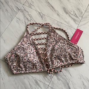 COPY - High Neck Neon Leopard Bikini Top